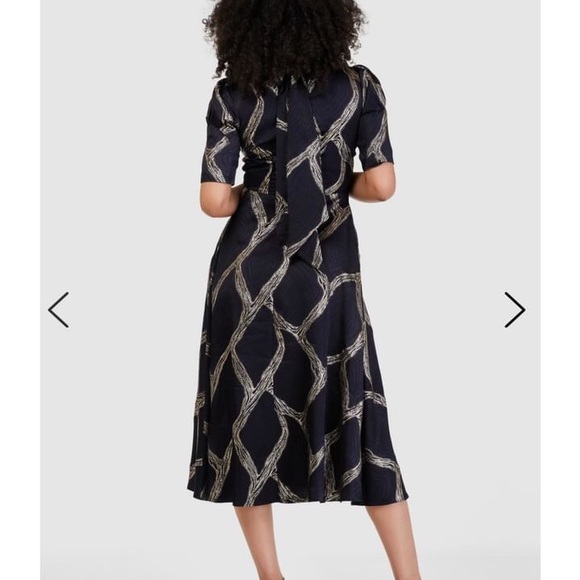 Closet London Black & Gold Midi Dress - Picture 3 of 6